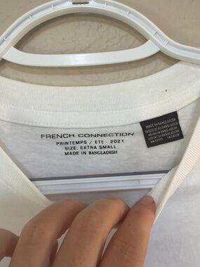 French Connection | Tops | Bonjour Heart Graphic Tee White With Red ...